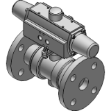 S TYPE Pneumatic BALL VALVE (Direct Mount), Air to Open/Air to Close (Flange) - DIN/ISO