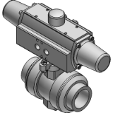 S TYPE Pneumatic BALL VALVE (Direct Mount), Air to Open/Air to Close (TS socket) - DIN/ISO