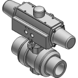 S TYPE Pneumatic BALL VALVE (Direct Mount), Air to Open/Air to Close (TS socket) - JIS
