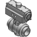 S TYPE Pneumatic BALL VALVE (Direct Mount), Double Action (TS socket) - DIN/ISO